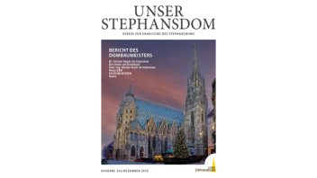 Vereinszeitung Unser Stephansdom 142, Dezember 2023, Titel: Bericht des Dombaumeisters, Zu sehen: St. Stephan in der Morgendämmerung