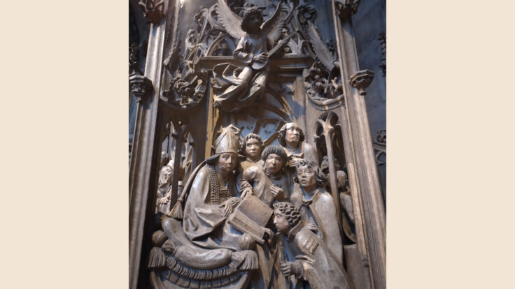 Weihesakrament am Taufdeckel, Copyright: Archiv der Dombauhütte St. Stephan